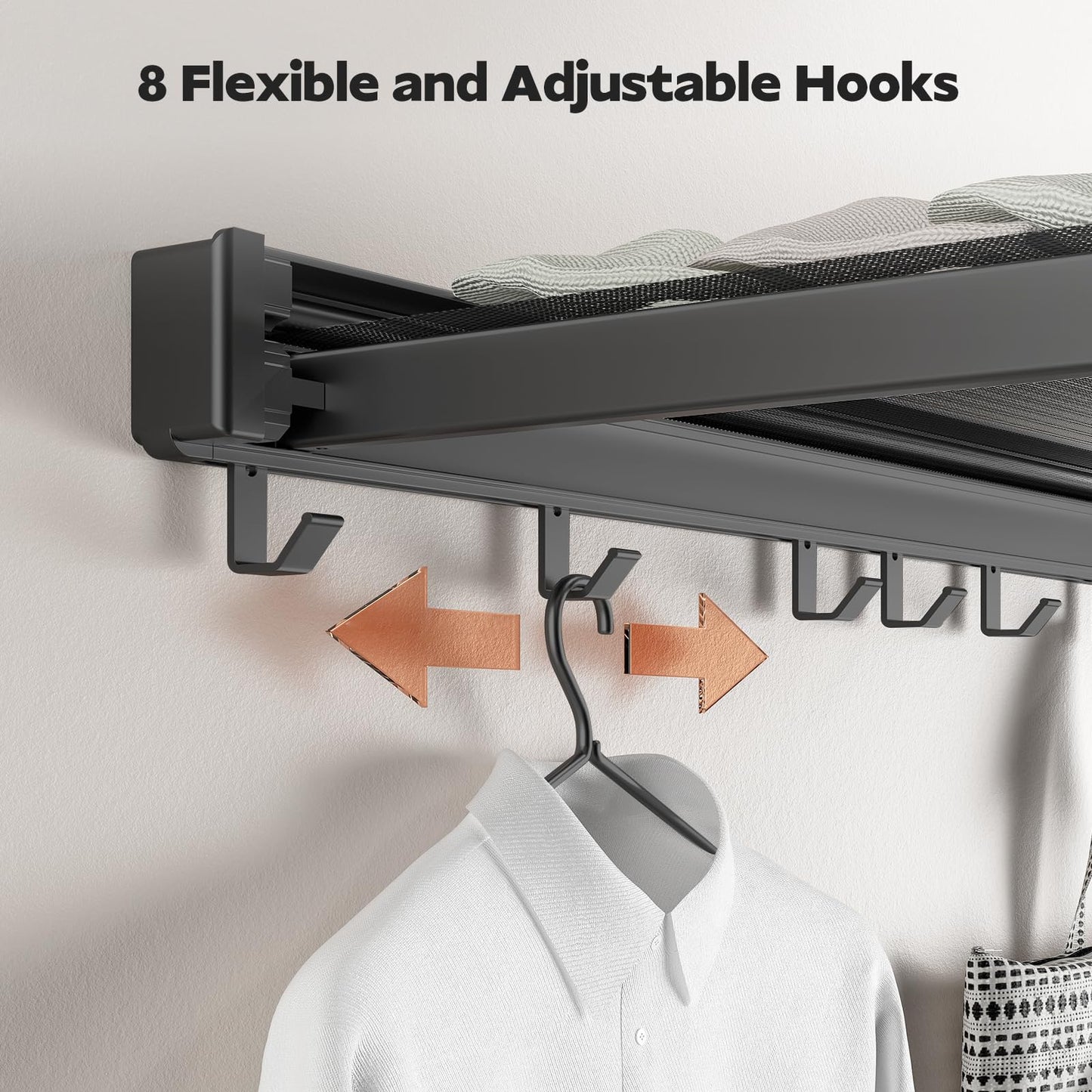 Rocollos 2-in-1 Space-Saving Wall-Mounted Towel Rack