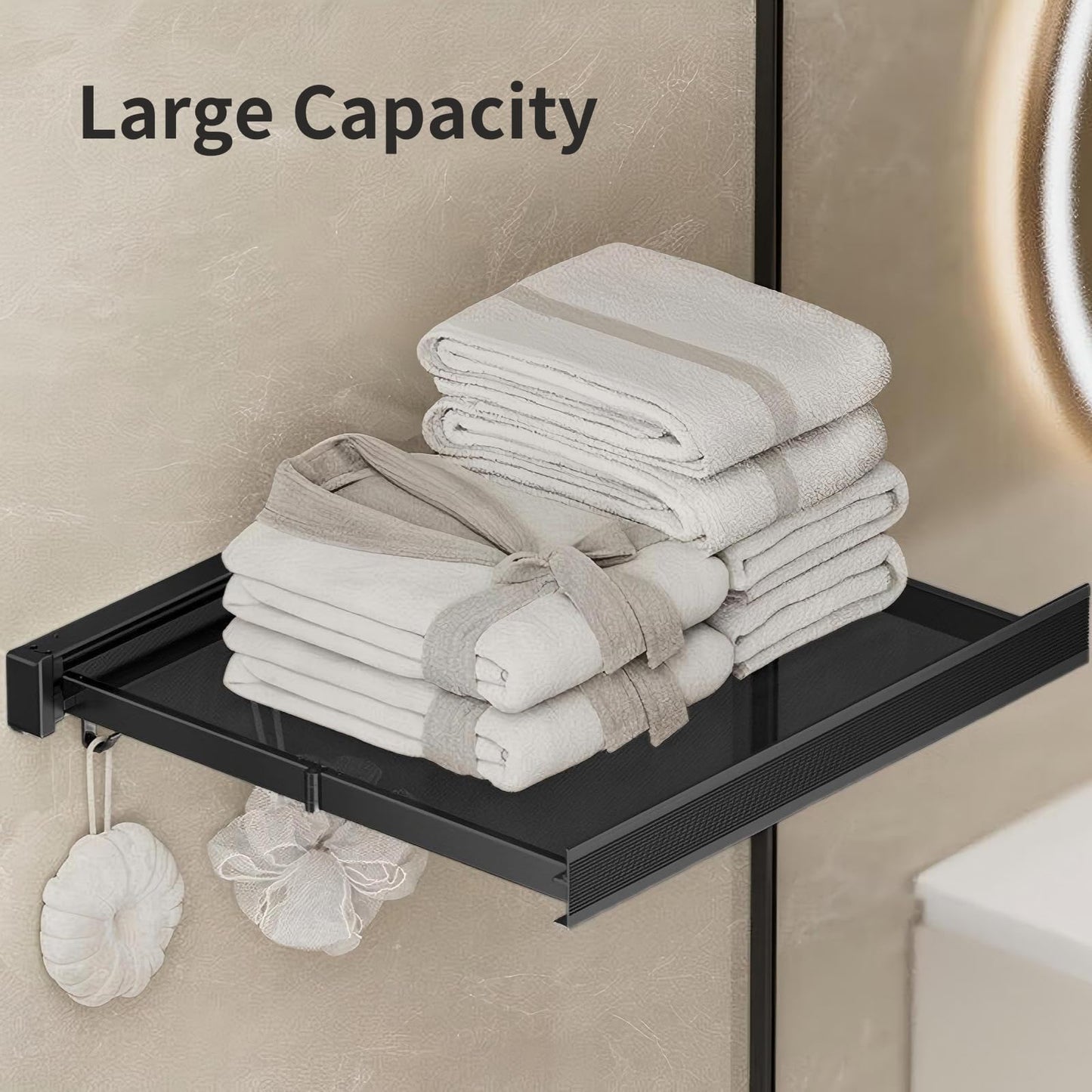 Rocollos 2-in-1 Space-Saving Wall-Mounted Towel Rack